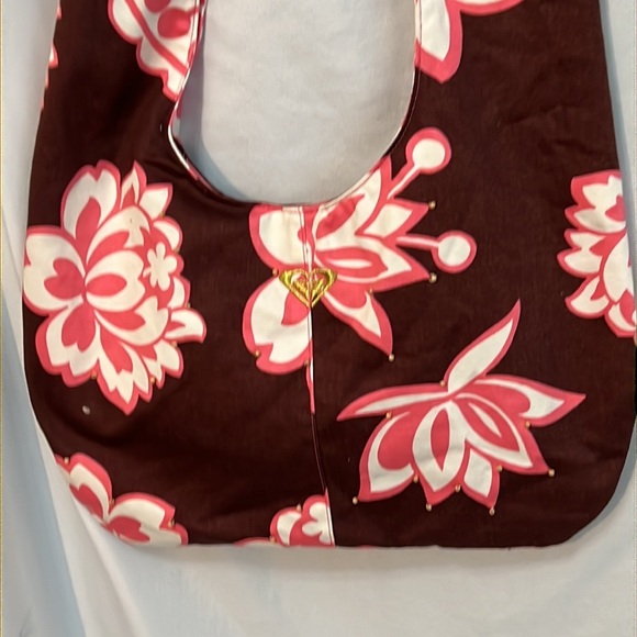 ROXY Y2K Style Pink Floral Tie Bag New with Tags Quirky Boho Purse Rare Find - Picture 3 of 8